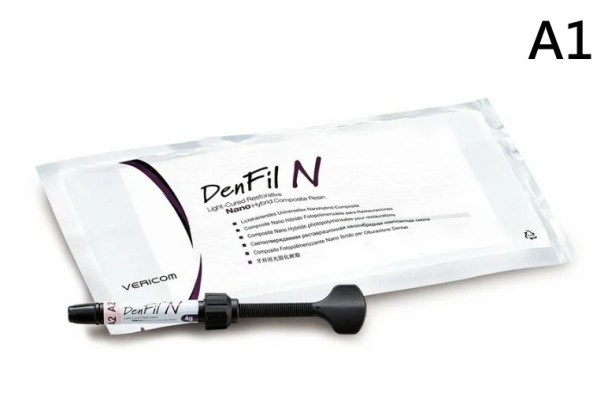 ДенФил/DenFil N (А1) - наногибридный светоотверждаемый материал (4г), Vericom / Корея
