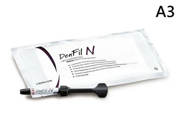 ДенФил/DenFil N (А3) - наногибридный светоотверждаемый материал (4г), Vericom / Корея