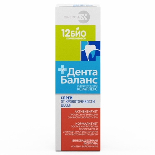 Дента Баланс 12 Био - спрей от кровоточивости десен (40мл), БИНЕРГИЯ / Россия